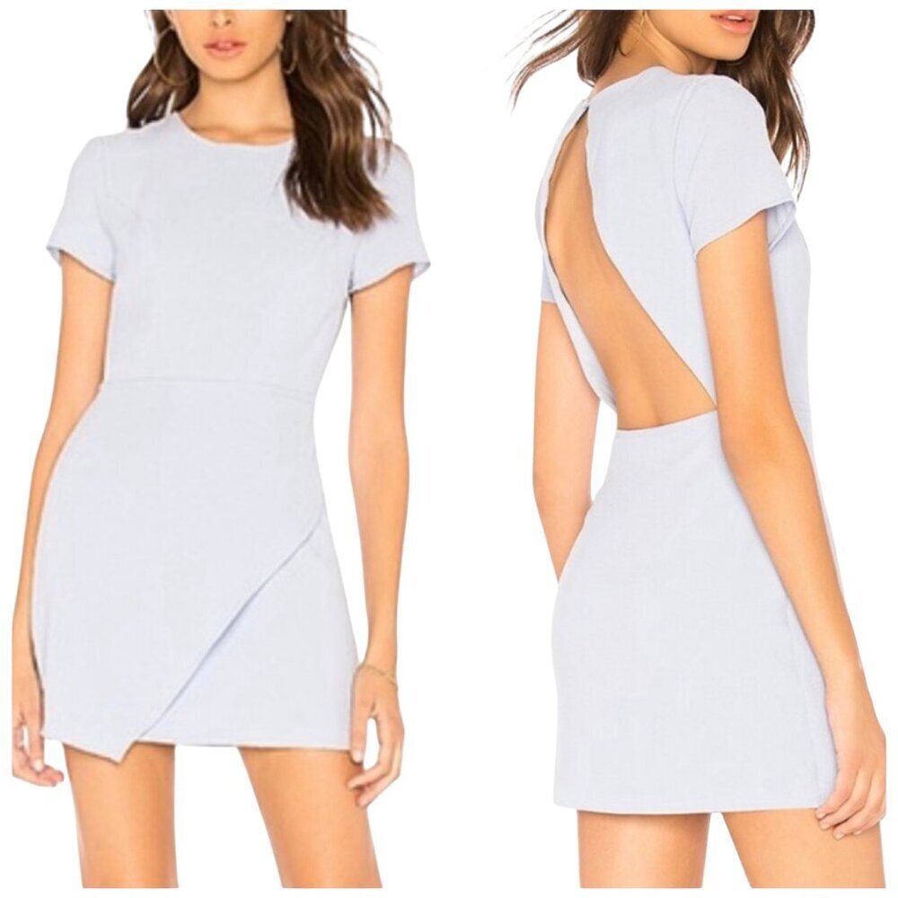 Superdown Cheyenne Open Back Dress Light Blue Periwinkle Mini Size Small